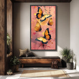 Toile Papillons Orange Moderne