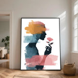 Silhouette Féminine Florale Abstraite