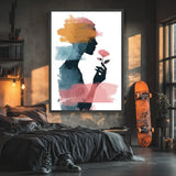 Silhouette Féminine Florale Abstraite