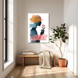 Silhouette Féminine Florale Abstraite