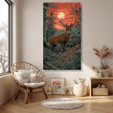 Cerf au Coucher de Soleil