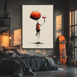 Personnage Rouge Abstrait