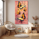 Toile Papillons Orange Moderne