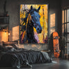 Cheval Noir Abstrait