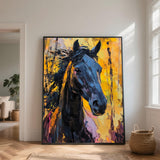 Cheval Noir Abstrait