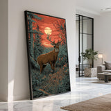 Cerf au Coucher de Soleil